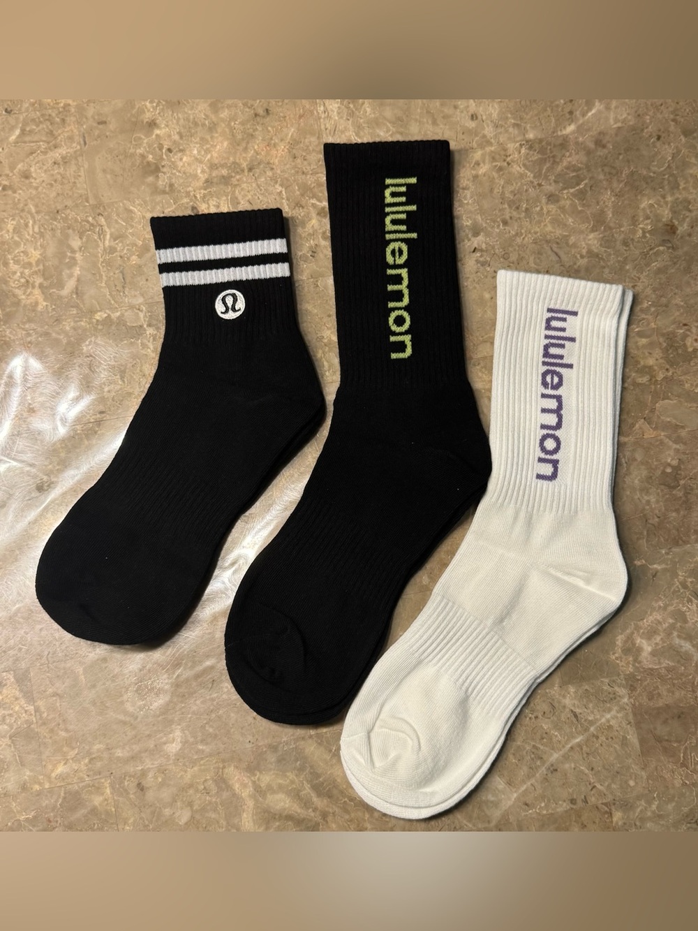New Women’s Lululemon Athletica Socks 
3 pairs Size Medium Daily Essential Socks